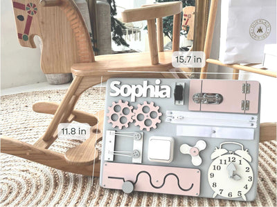 Mini Busy Board Pastel Pink Raspberry Helen