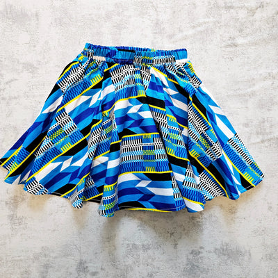 Toddler Cirle Skirt | Ankara Skirt for Girls | Flowy Playful Skirt Azure Phanes