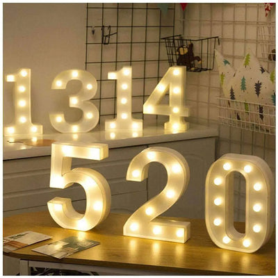 AMZER® Digit Shape Decoration Light Dry Battery Powered Warm White Silver Millie