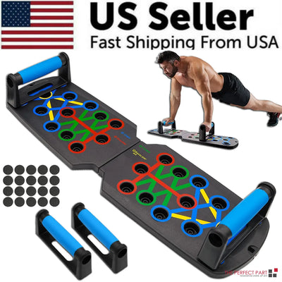 28 in 1 Push Up Rack Board System Fitness Workout Train Home Gym Puce Gaia