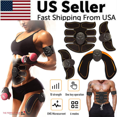 EMS Abdominal Muscle Toning Trainer ABS Stimulator Toner Fitness Puce Gaia
