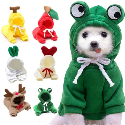 Cute Fruit Dog Clothes For Small Dogs Hoodies Winter Warm Fleece Pet Clothing Puppy Cat Costume Coat. Rukku Store