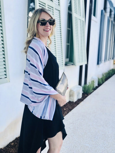 Savvy Stripe Multi-Way Smart Scarf Lime Ares