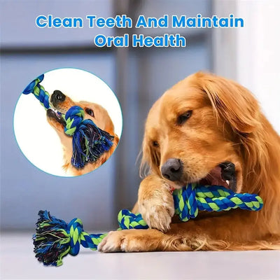 Heavy-Duty Rope Knot Dog Toys For Large Breeds Dental Health Chew And Crimson Medea