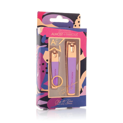 Almost Famous "Clip It" Rose Gold Nail Clipper Duo Sky Blue Thrace