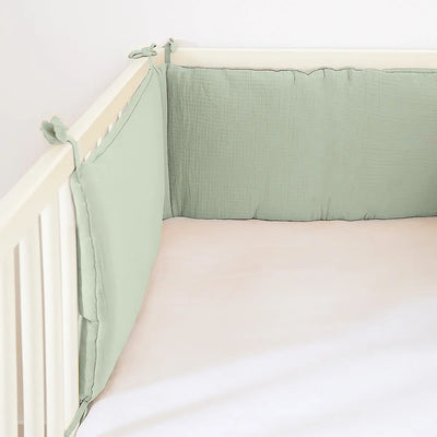 Organic Cotton Cot Bumper - Green Chocolate Briseis