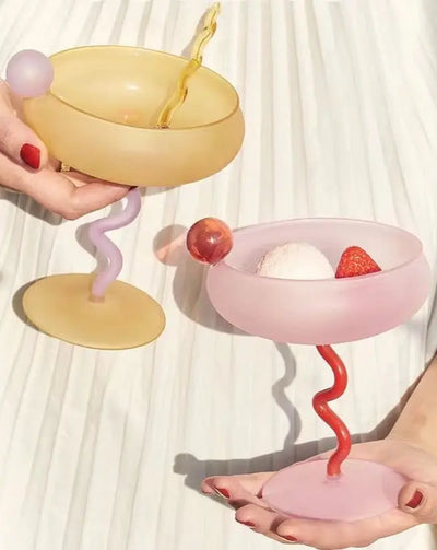Jelly Bean Wine Glass - Whimsical Eclectic Dopamine Cocktail Coupe Inspecial Home